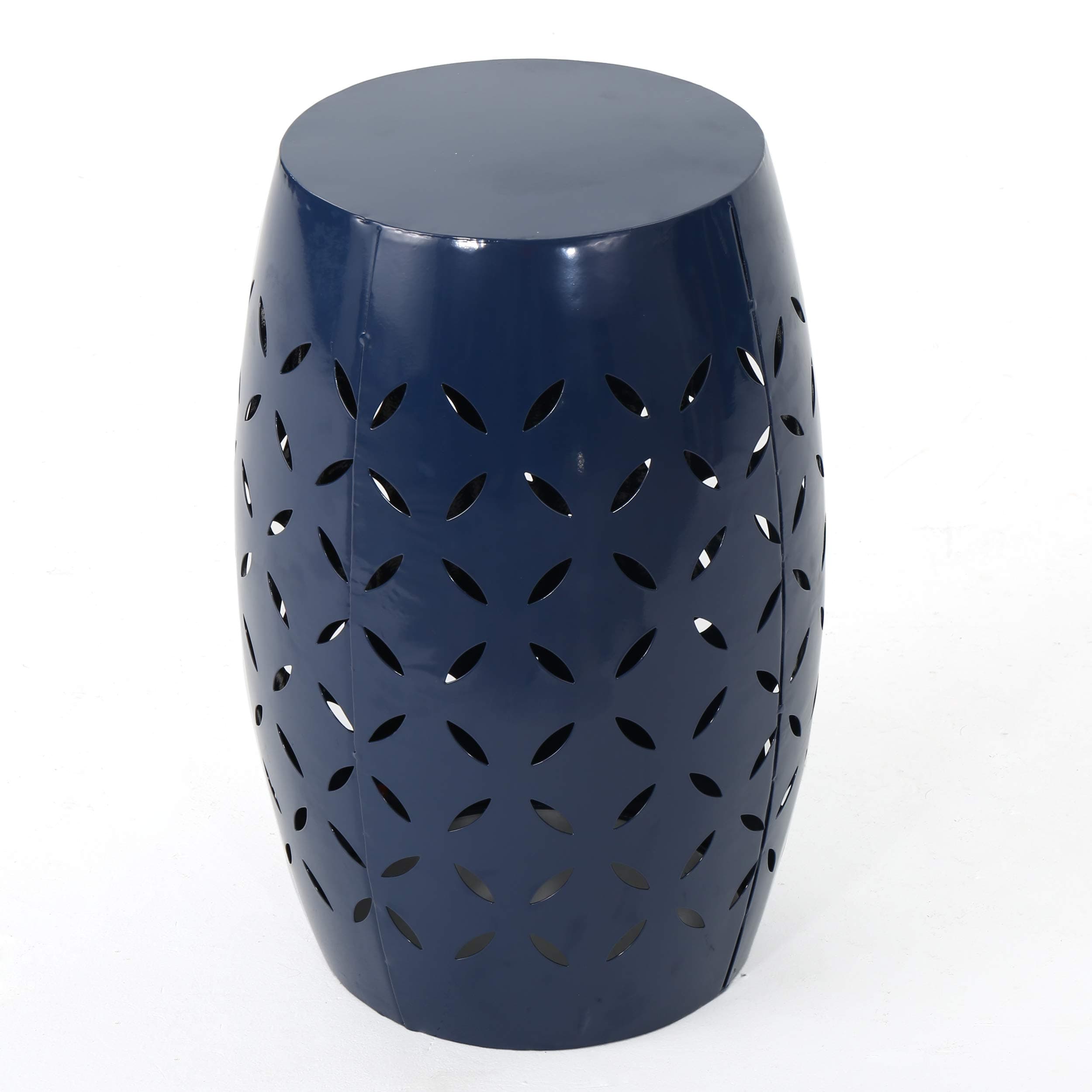 Joyce Lace Cut Dark Blue Iron Accent Table
