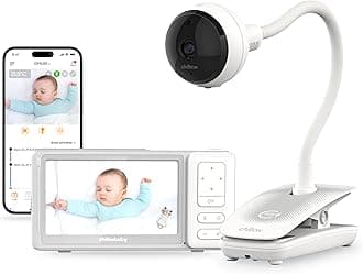 CHILLAX Giraffe Pro Portable Baby Monitor–Video Baby Monitor for Travel with Battery Base Stand,HD 1080p Camera and 5”Screen, Privacy Protection WiFi ON-Off Switch, Gooseneck Design, Night Vision