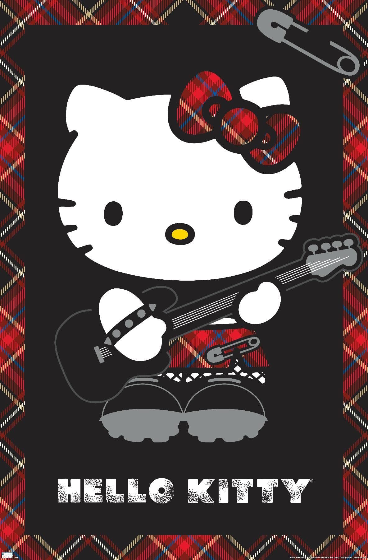 Hello Kitty: 22 Punk Red Wall Poster, 34L" x 22.4W", Unframed Version
