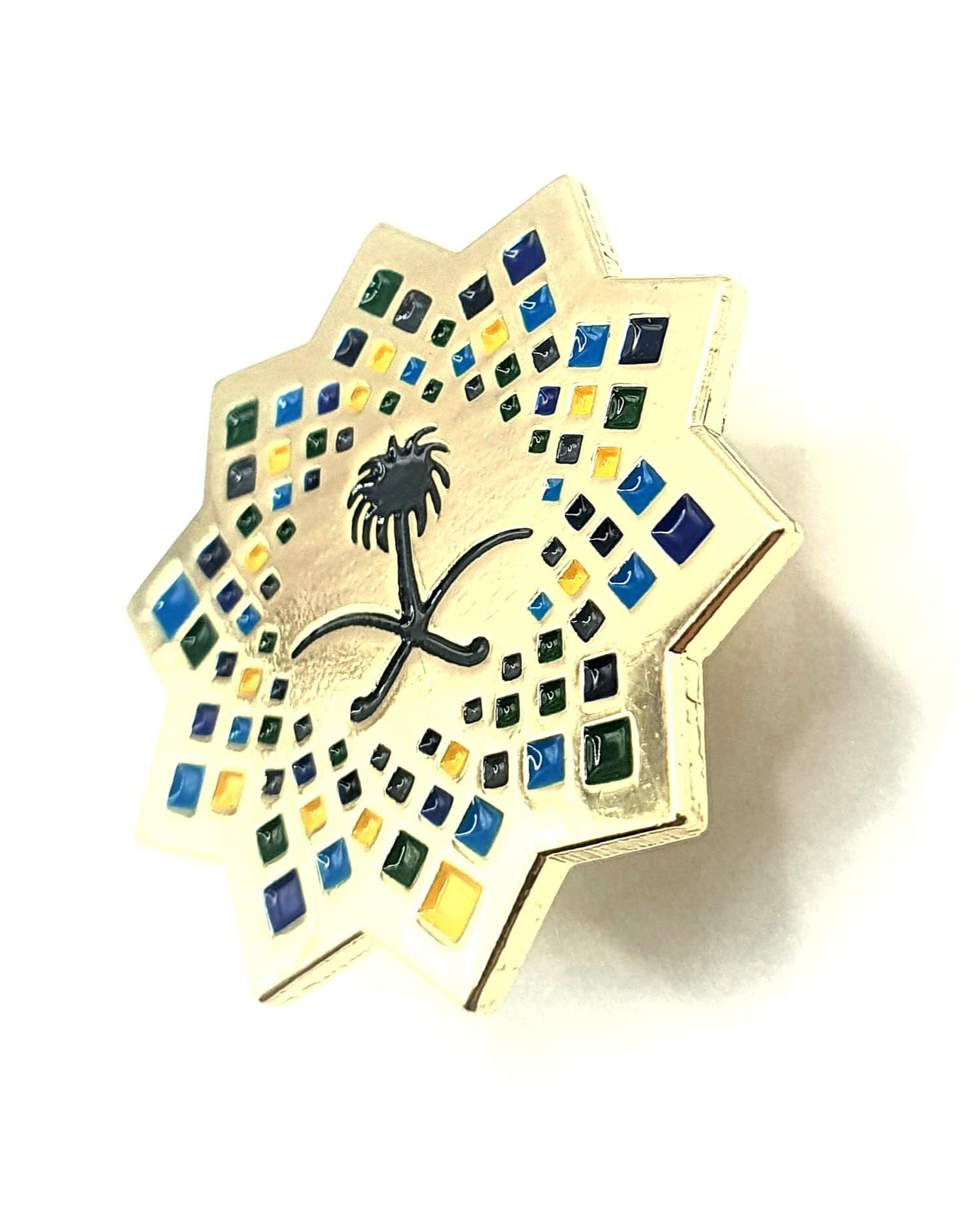 SNS Components Saudi Arabian National Palm Tree Sword Emblem Arabic Metal Pin Badge