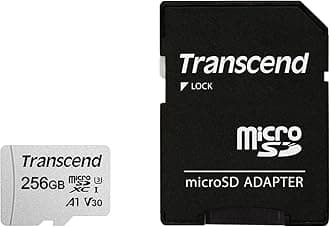 Transcend USD300S A1 256GB UHS-I U3 with V30 Micro SD Memory Card up to 100/40 MB/s microSDXC I with Adapter (TS256GUSD300S-A)