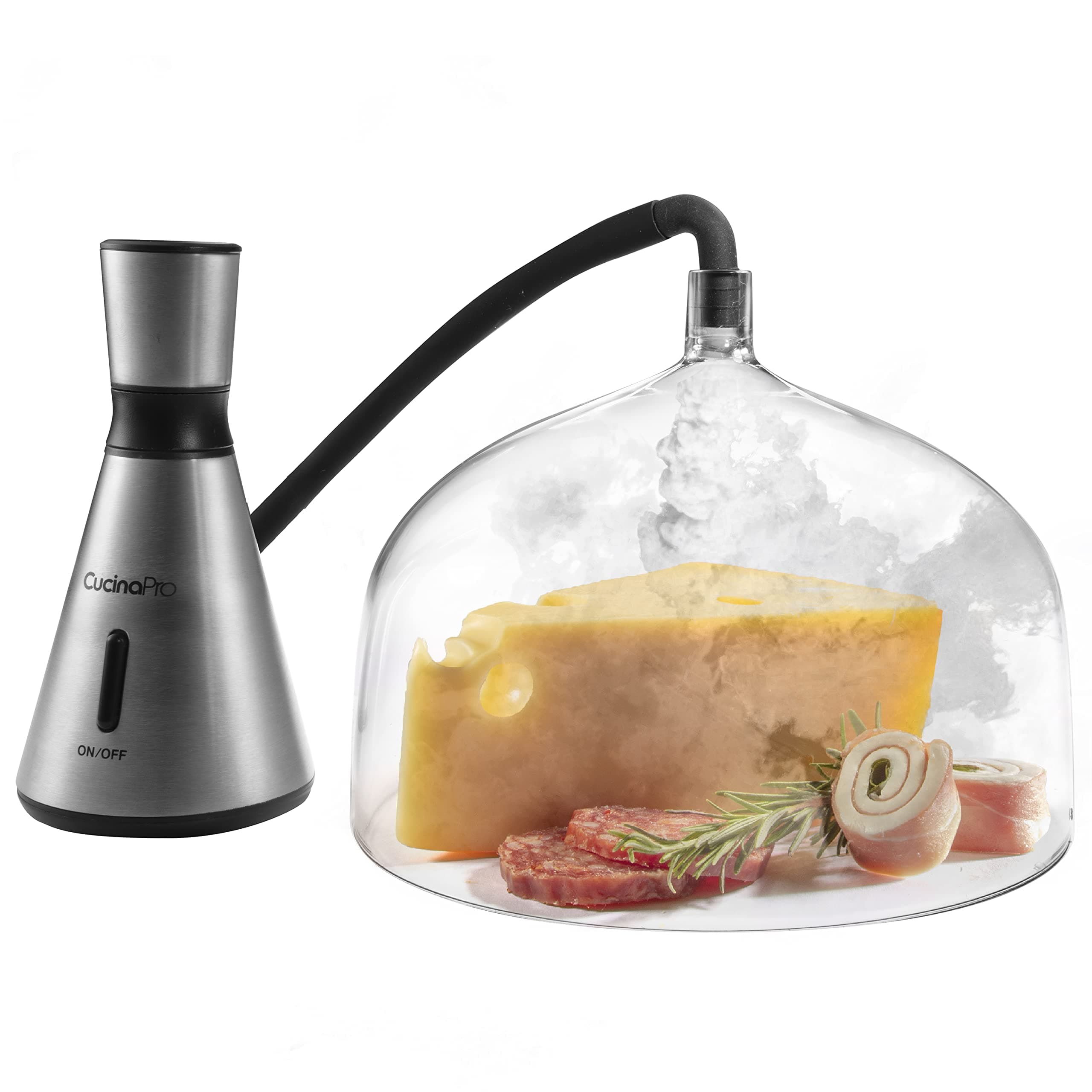 Smoking Gun w XL 7-1/4" Dome- Hot Cold Portable Smoker Infuser Kit for Indoor Outdoor Use- Smoke Meat, Cheese, Cocktails Faster than Smoker Box, Large Dome Has Greater Capacity