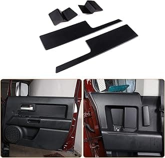 Car Interior Door Panel Trim Cover Compatible with Toyota FJ Cruiser 2007-2021 ABS Front Rear Door Panel Moulding Trim Cover Inner Handle Protection Accessories, 4PCS, Matte Black