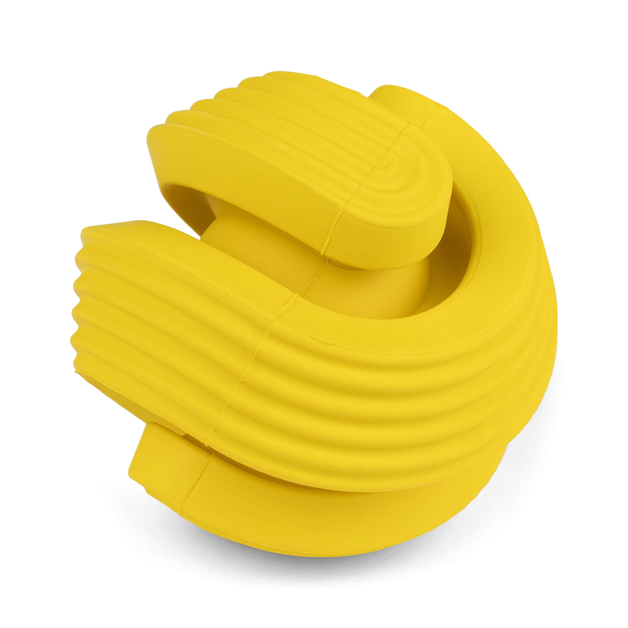 Arm & Hammer For Pets Rock N Roller "Whirl" Rubber Ball Chew Toy YELLOW