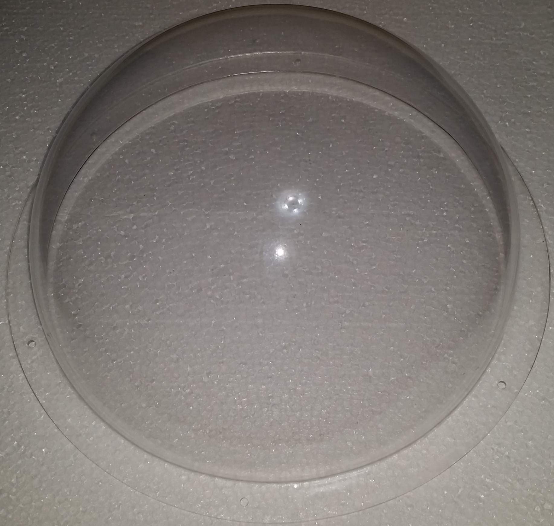 Acrylic Dome/Plastic Hemisphere - Clear - 11" Diameter, 3/4" Flange with Pre-Drilled Holes