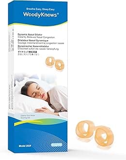WoodyKnows Dynamic Nasal Dilators | Sleep Sports Breathing Aid | Soft Comfortable Nose Vents | Improve Breathe Airflow | Snoring Congestion Relief | Right Anti Snore Solution(M 3PACK)