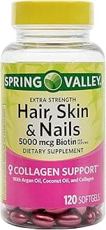 Extra Strength Hair, Skin & Nails 5000Mcg Biotin Per Serving Dietary Supplement Collagen Support, 120 Softgels