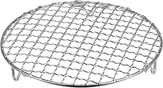 HARFINGTON Round Cooking Rack 7-inch 201 Stainless Steel Cross Wire Barbecue Grill Net with 20mm Legs for Cooking Baking Steaming BBQ