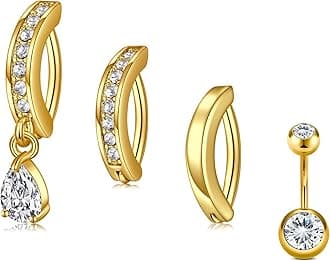 Briana Williams Belly Button Ring Belly Rings Belly Button Piercing Gold Belly Button Ring for Women Clicker Belly Ring Belly Piercing Stainless Steel 14g 10mm Blley Navel Rings Piercing Jewelry