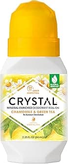 Mineral Roll on Vegan Deodorant for Women and Men, Chamomile & Green Tea - 2.25 fl. oz. (Packaging May Vary)