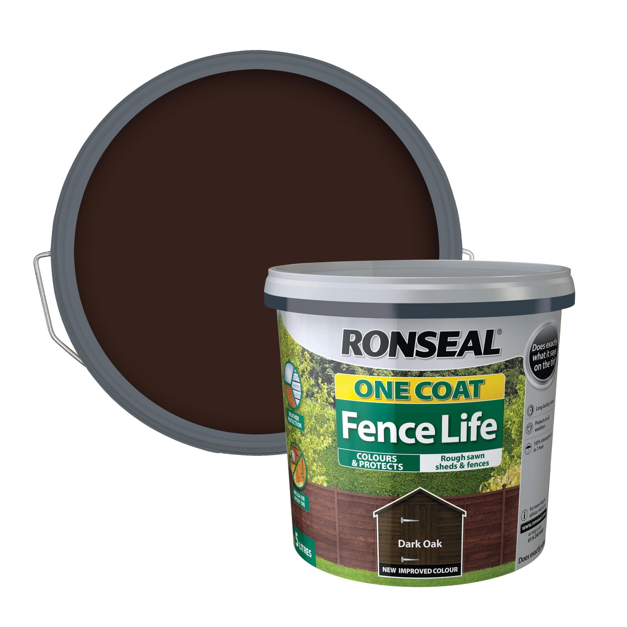 Ronseal One Coat Fence Life Dark Oak 5L