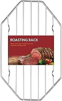 Roasting Octagonal Baking Rack, Chrome-Plated Steel Wire, Fits Oval And Smaller Roasting Pans, 9.5 x 6.125 x 0.5-Inches