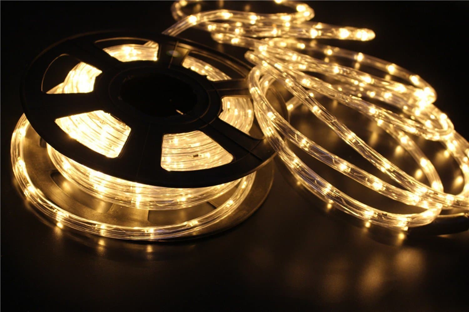 NOVEL HOME TECH 110V 2-Wire Waterproof LED Rope Light Kit for Background Lighting,Decorative Lighting,Outdoor Decorative Lighting,Christmas Lighting,Trees,Bridges,Eaves (26FT/8M, Warm White)