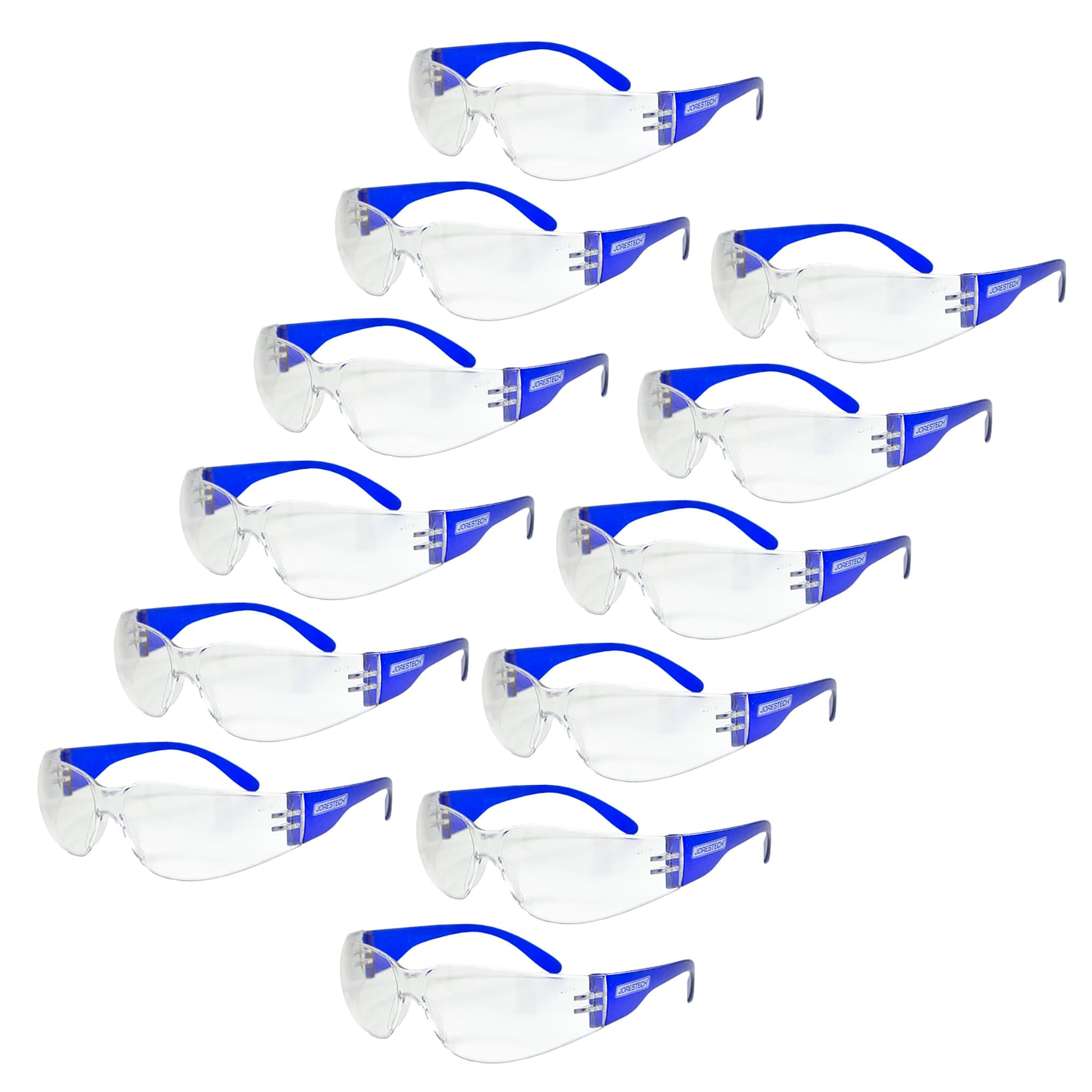 Safety Glasses, ANSI Z87+ Compliant, Impact-Resistant Polycarbonate Lenses, UV Protection, Anti-Scratch Coating, 12-Pack