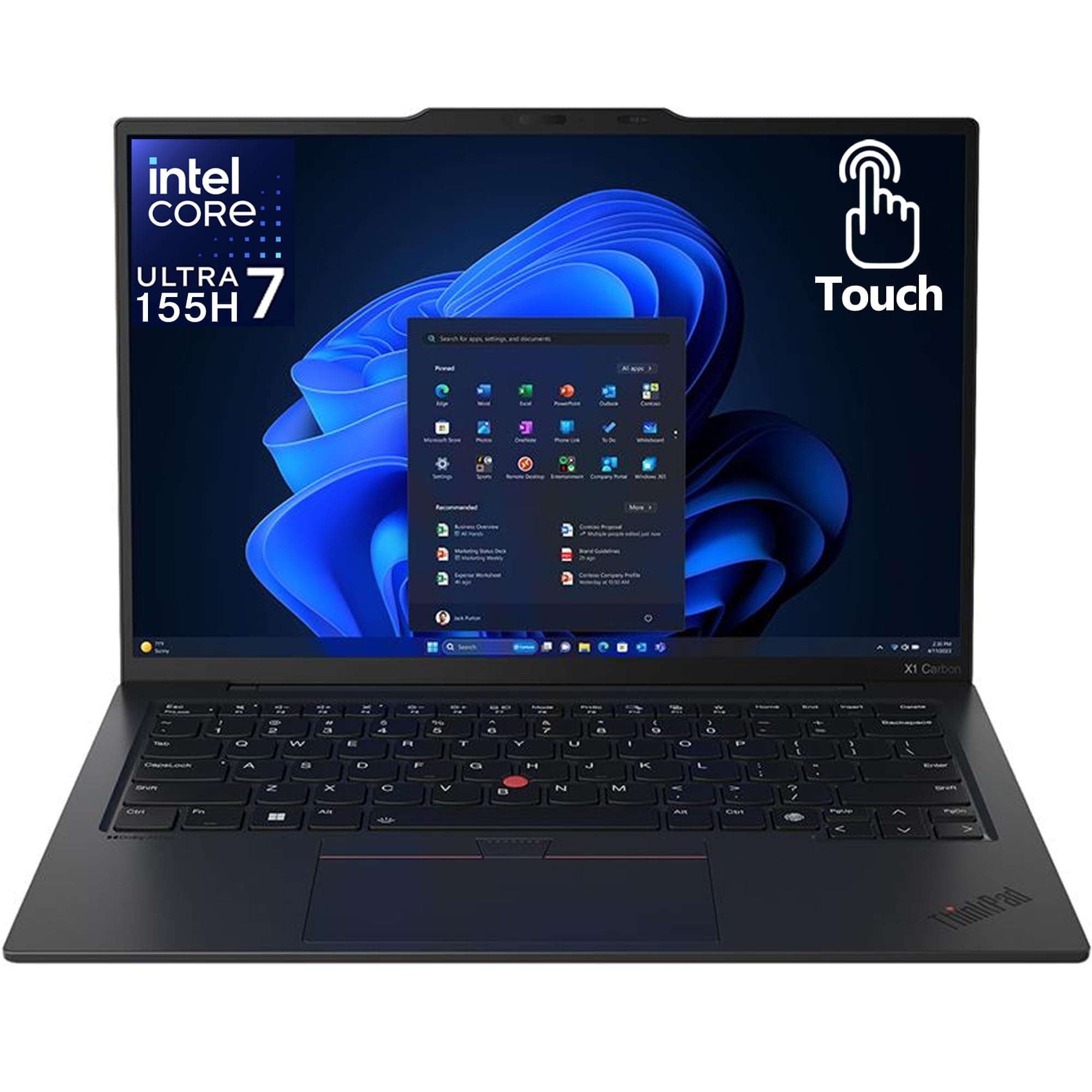 Gen 12 ThinkPad X1 Carbon Laptop with Intel Ultra 7 155H Processor, 14" WUXGA 100% sRGB Touchscreen, 32GB DDR5 RAM, 1TB Gen4 Performance SSD, FHD+ IR+ RGB Camera, and Windows 11 Pro