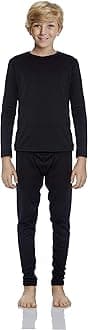 Thermal Underwear for Boys Cotton Knit Thermals Kids Base Layer Long John Pajamas Set