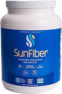 - Sunfiber, Prebiotic Fiber Supplement for Digestive Health, Low FODMAP, Gluten-Free, Unflavored, 90 Servings