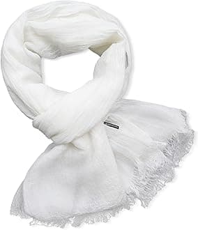 VEXTROFORTMen's Scarves, Lightweight Cotton Linen Scarf for Men for Autumn Winter Summer Evening 75.1INX28.2IN