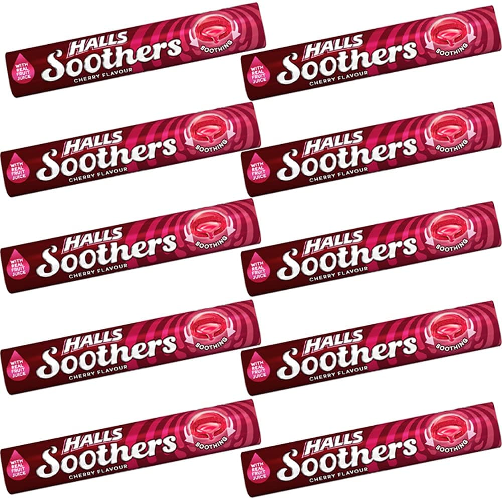 HALLS SOOTHERS -10 x 45g PACKS (CHERRY)