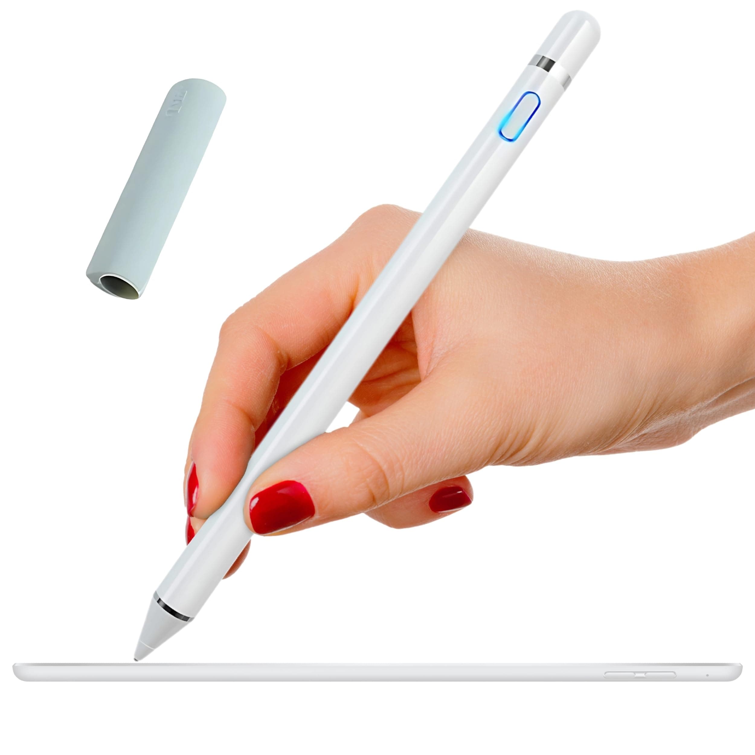 Stylus Pen Pencil 1st Generation Gen Replacement for Apple iPad Pro 1st iPad 1st 2nd 3rd 4th 5th iPad Mini 1 2 3 4 iPad Air 1st 2nd iOS Android Capacitive Tablet Touch Screen + Free Holder (White)