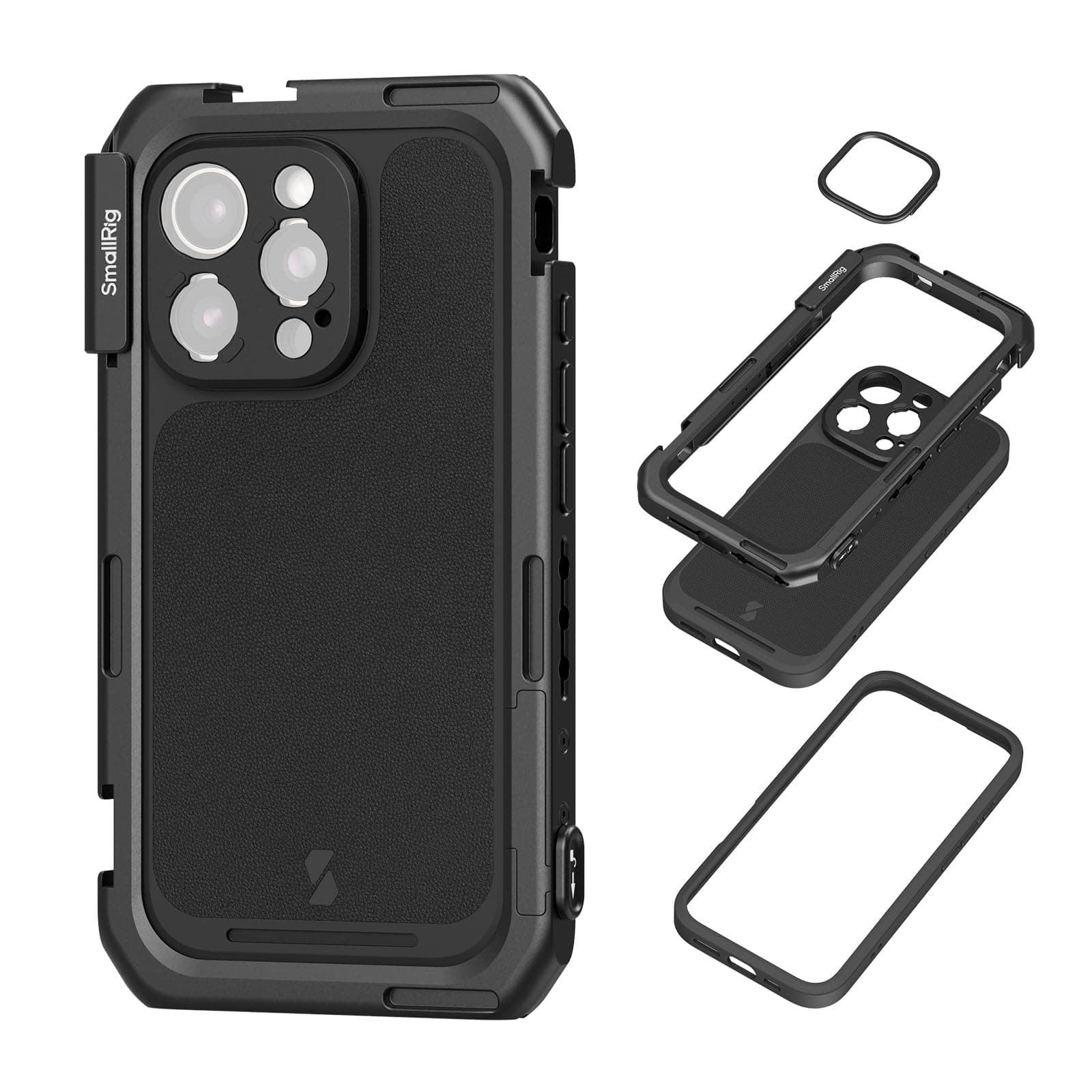 SmallRig Mobile Video Cage for iPhone 16 Pro, Phone Cage with Phone Case with T-Mount Lens Backplate, Support for MagSafe, Quick Release Video Rig for Videography Video Recording Vlog