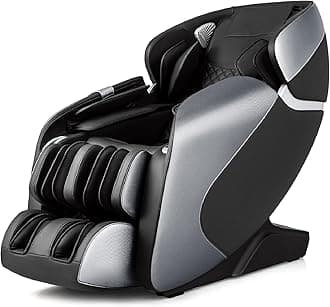 COSTWAY Massage Chair for Home, Electric Zero Gravity 3D SL Track Full Body Shiatsu Massage Recliner with AI Voice Control, Bluetooth, Yoga Stretching, Handrail Shortcut Key, Airbags & Heating (Black)