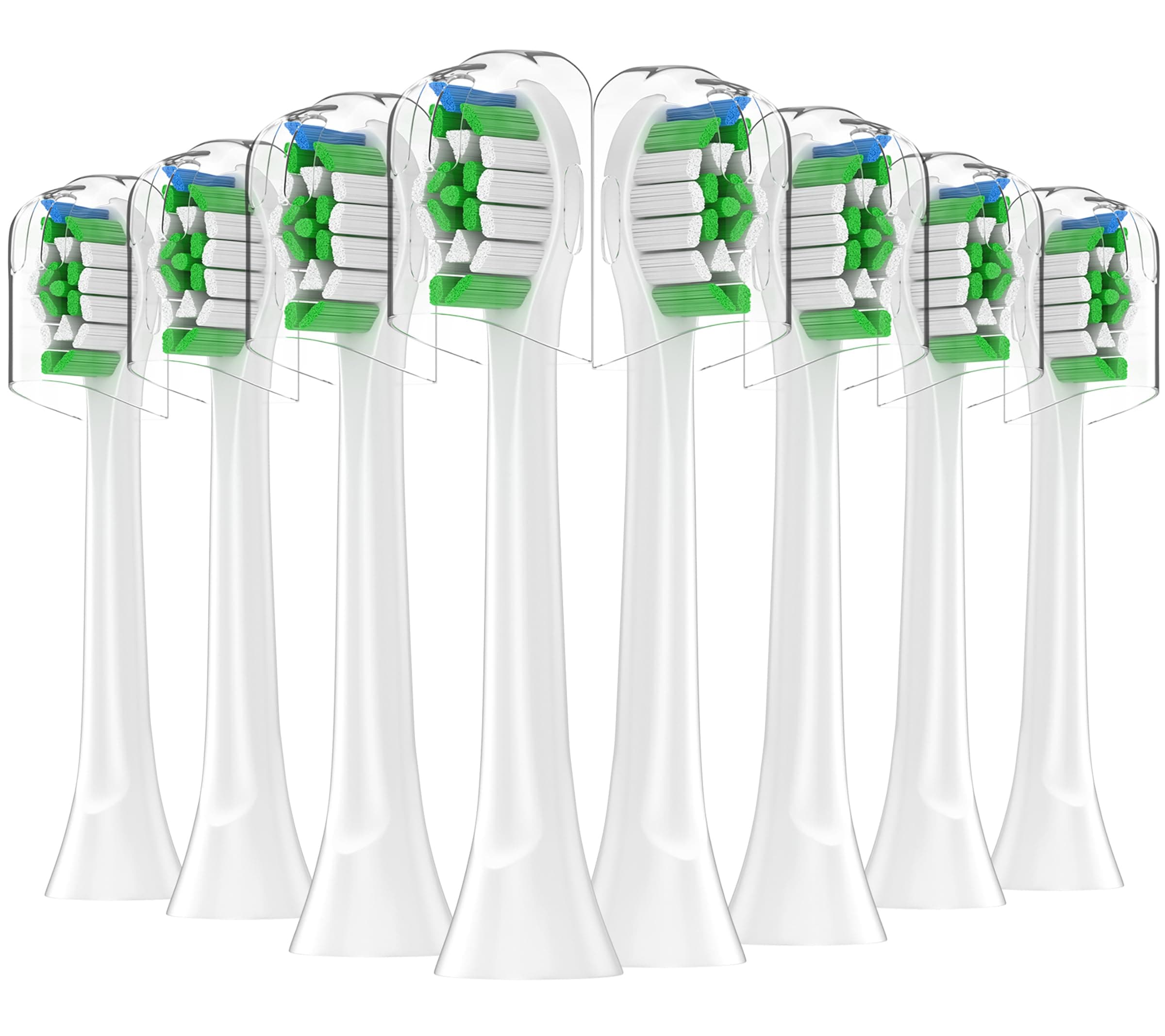 Toothbrush Heads Compatible with Philips Sonicare Electric Toothbrush, Replacement Brush Heads Fit for EasyClean, Gum Health, FlexCare, HealthyWhite Brush-White-8 Pack