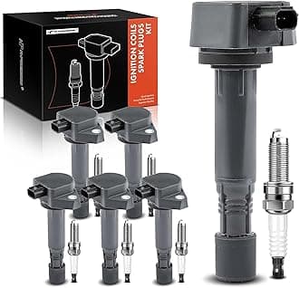 A-Premium Set of 6 Ignition Coil Pack and Iridium Spark Plugs Compatible with Honda Pilot 2009-2015, Ridgeline 2009-2014 & Acura RDX 2013-2015, ZDX 2010-2013, 3.5L, Replace# 30520RN0A01, NGK97390