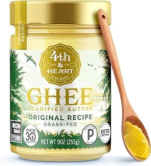 Original Grass-Fed Ghee Butter by 4th & Heart, 9 Ounce, Pasture Raised, Non-GMO, Lactose Free, Certified Paleo, Keto-Friendly