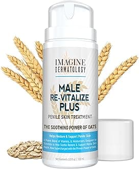 Male Re-Vitalize PLUS - Oats Penile Health Cream for Men - Relieve, Restore and Support Skin - Moisturizing Penile Cream - TSA Compliant Size (3.3 fl oz/100ml)