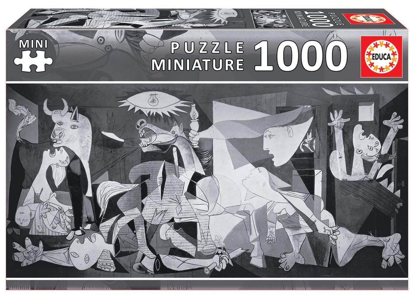 1000 Miniature Puzzle for Adults. Guernica. Includes Fix Glue to hang it once finished. Measurements: 62.5 x 30 cm. From 14 years old (14460)