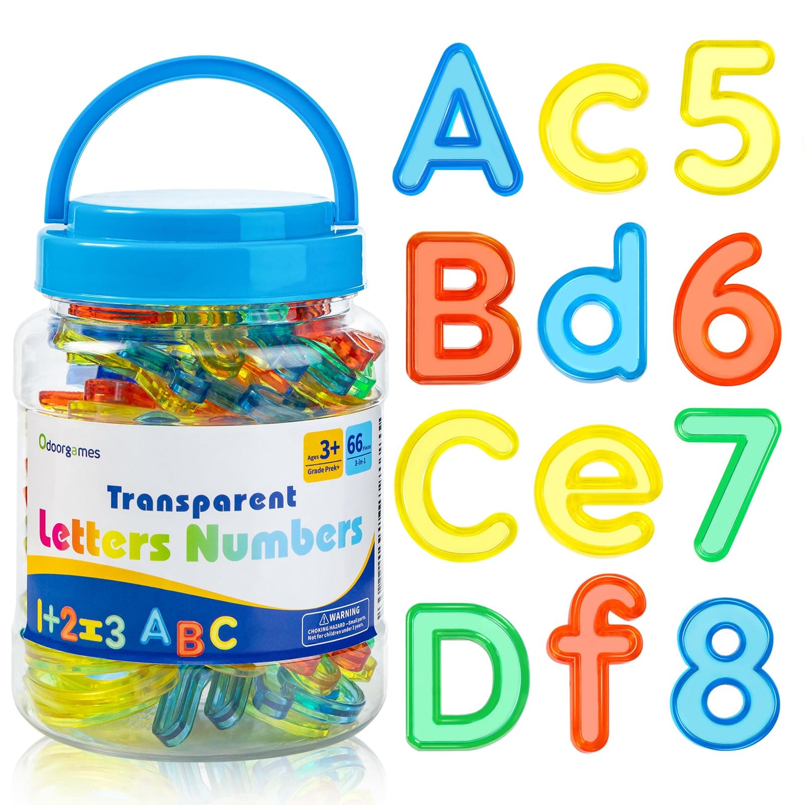66 Pcs Translucent Letters and Numbers – Light Table Toys, Manipulatives and Accessories for Enhanced Learning & Fun