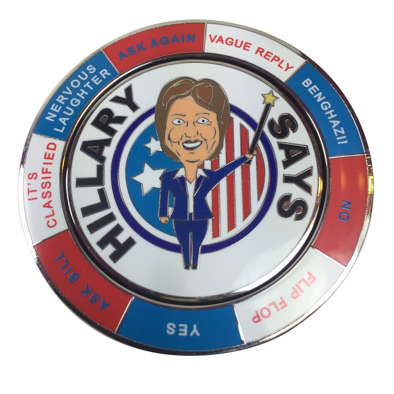 pokerweights What Would Hillary Do? Spinning Decision Maker Coin Novelty Gag Gift