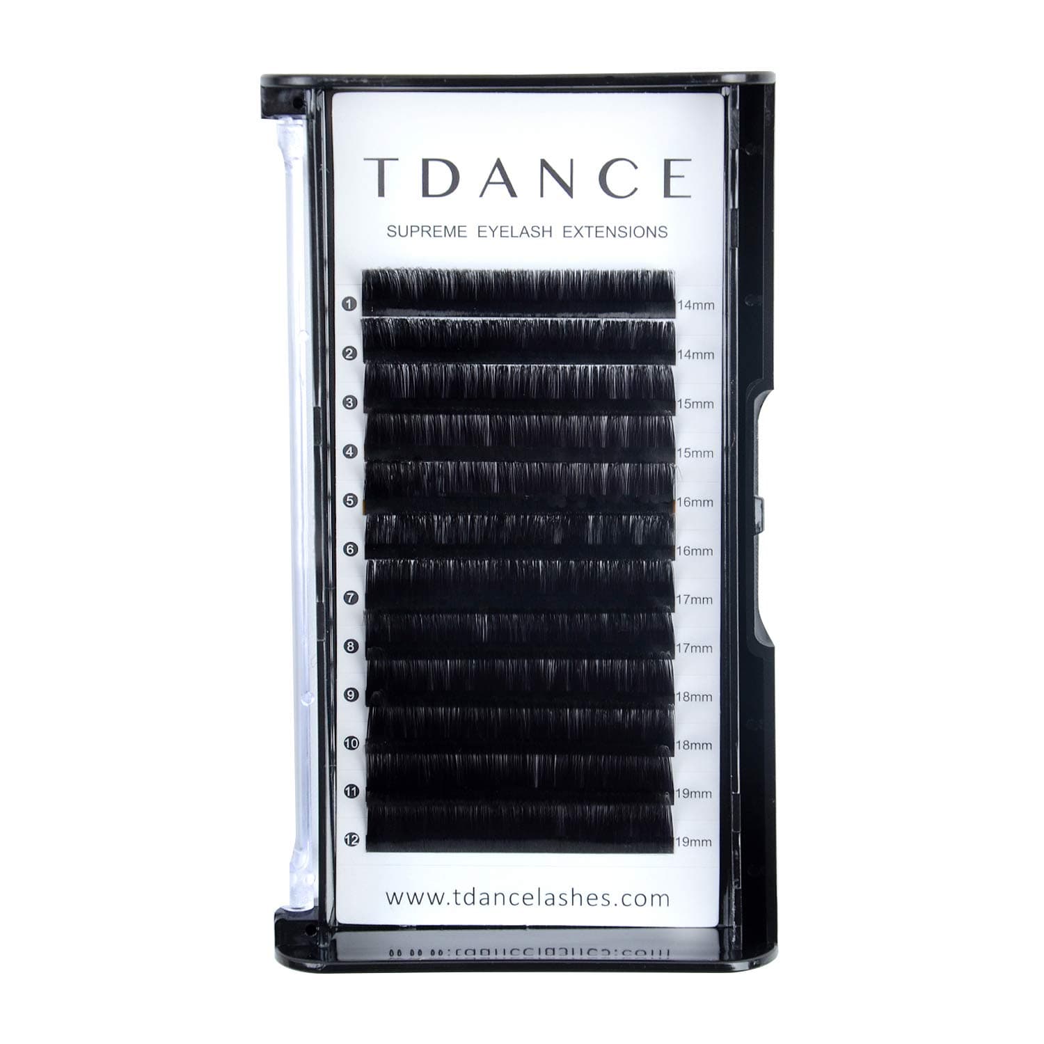 TDANCE Premium D Curl 0.05mm Thickness Semi Permanent Individual Eyelash Extensions Silk Volume Lashes Professional Salon Use Mixed 14-19mm Length In One Tray (D-0.05,14-19mm)