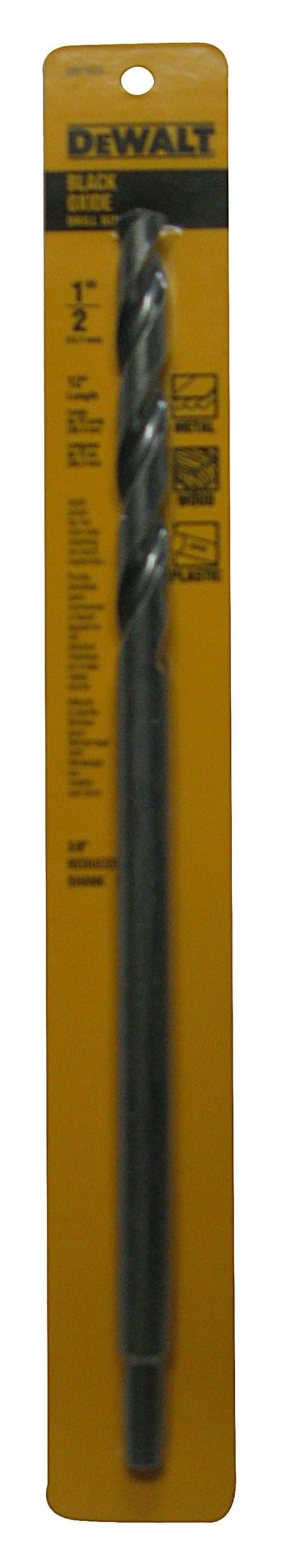 DEWALTDW1614 1/2" x 12" Black Oxide Drill Bit