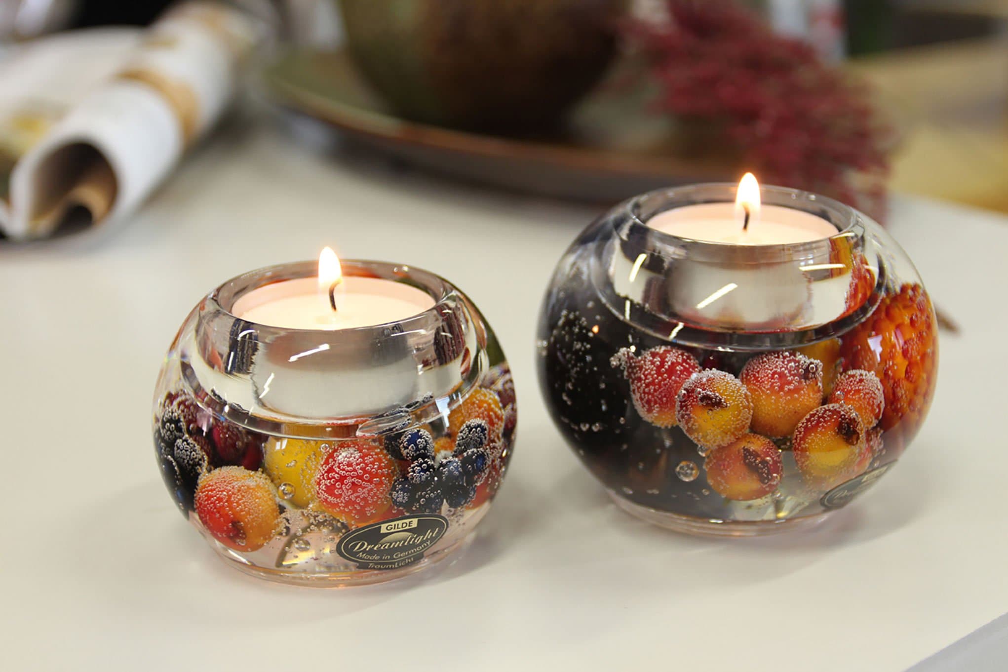 Gilde Dreamlight tealight glass Mercur Very Berry H8cm D9cm