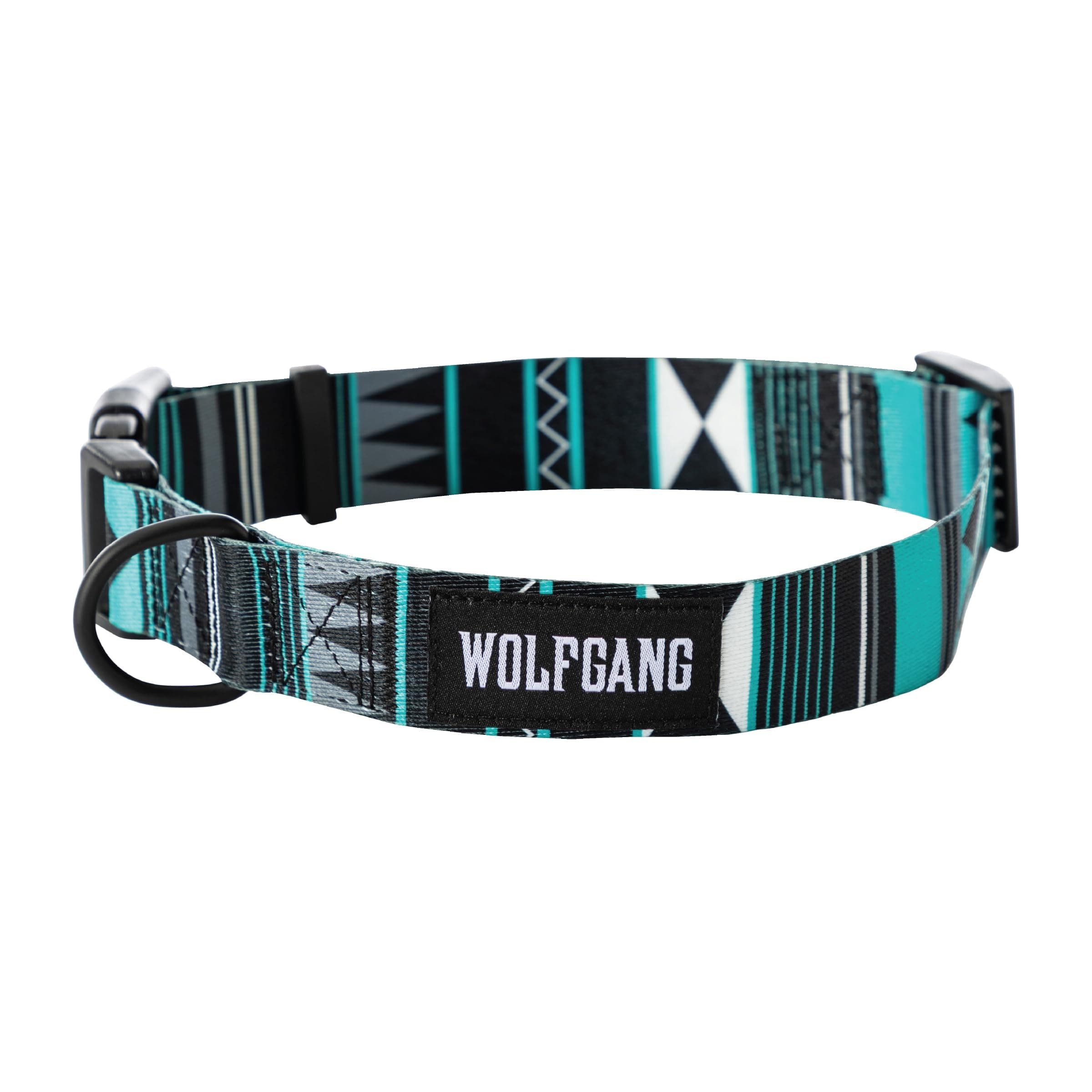 Wolfgang Heavy Duty, Adjustable Dog Collar with Quick Release Nylon Buckle for Walking & Training, WesternSky Print, Large