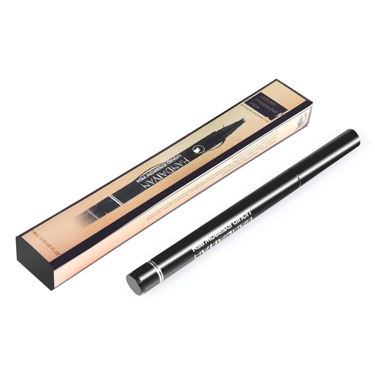 Tattoo Eyebrow Pen Liquid Eyebrow Pencil with Four Tips Long-lasting Waterproof Brow Eyebrow Eyeliner Pencil Brow Gel for Creating Natural Eyes Makeup Drawing Eyebrow and Eyeliner (Chestnut)