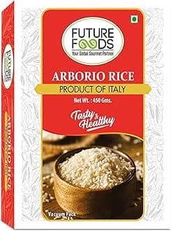 Arborio Rice 450 Gram|Fat Free|Creamy Texture & Nutty Aroma|| Rich In Vitamin & Minerals|Product Of Italy|Use To Make Rissotto