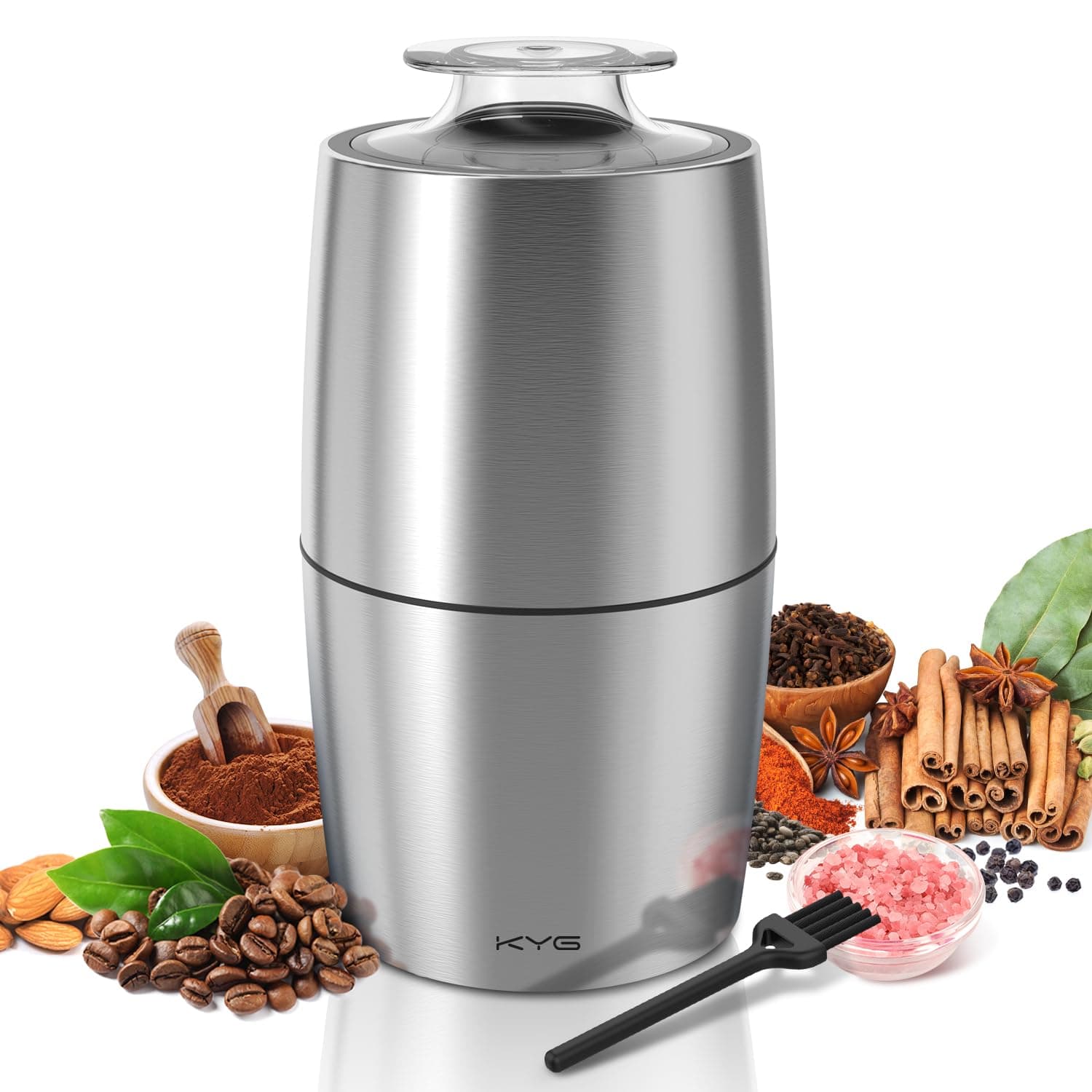 Electric Coffee Grinder - Stainless Steel 300W Motor, 70g Capacity, Low Noise 45dB for Coffee Beans, Spices, etc