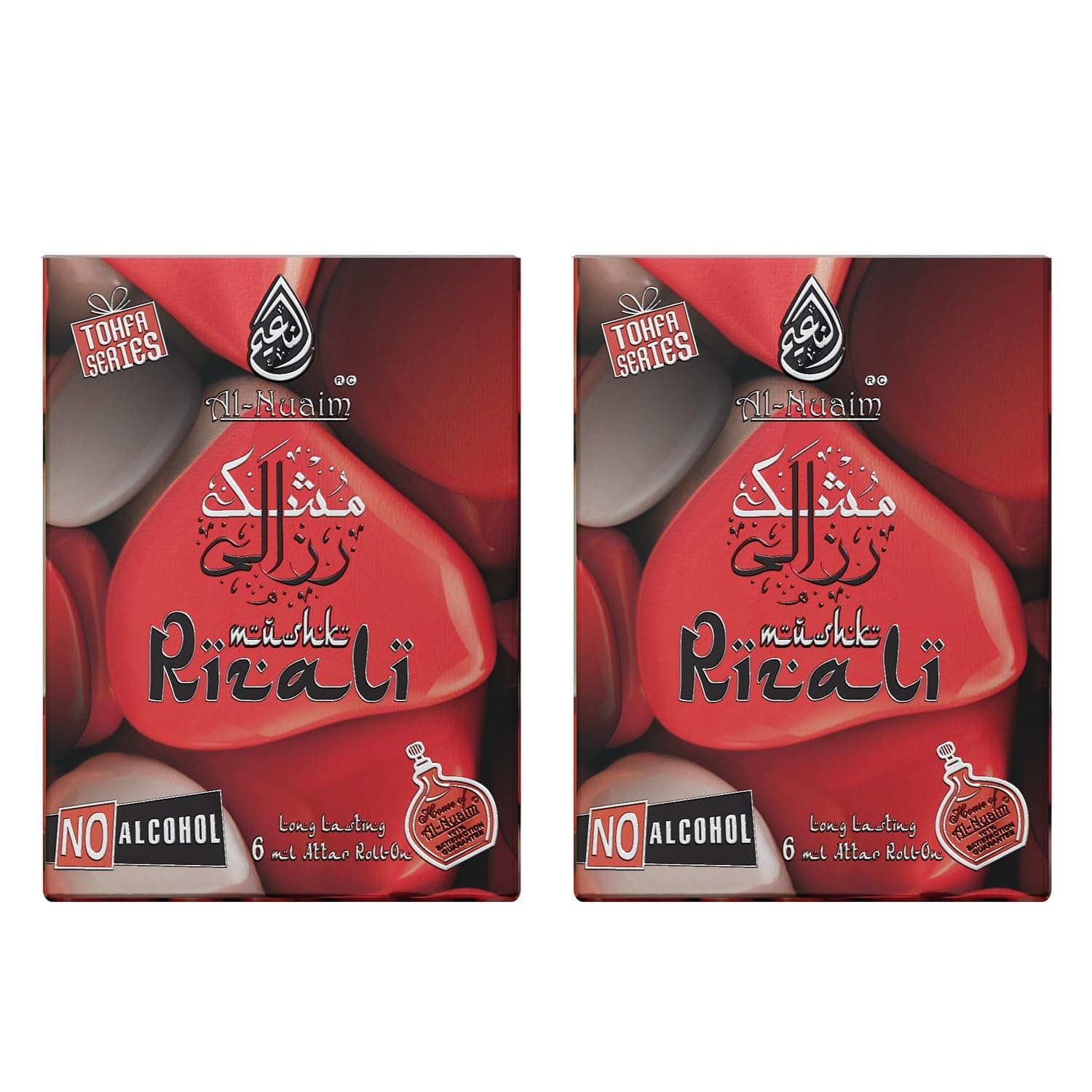 Al-Nuaim Tohfa Series Mushk Rizali Attar Roll On for Men & Women - Pack of 2 (6ml Each) | Alcohol Free Attar | Long Lasting Fragrance