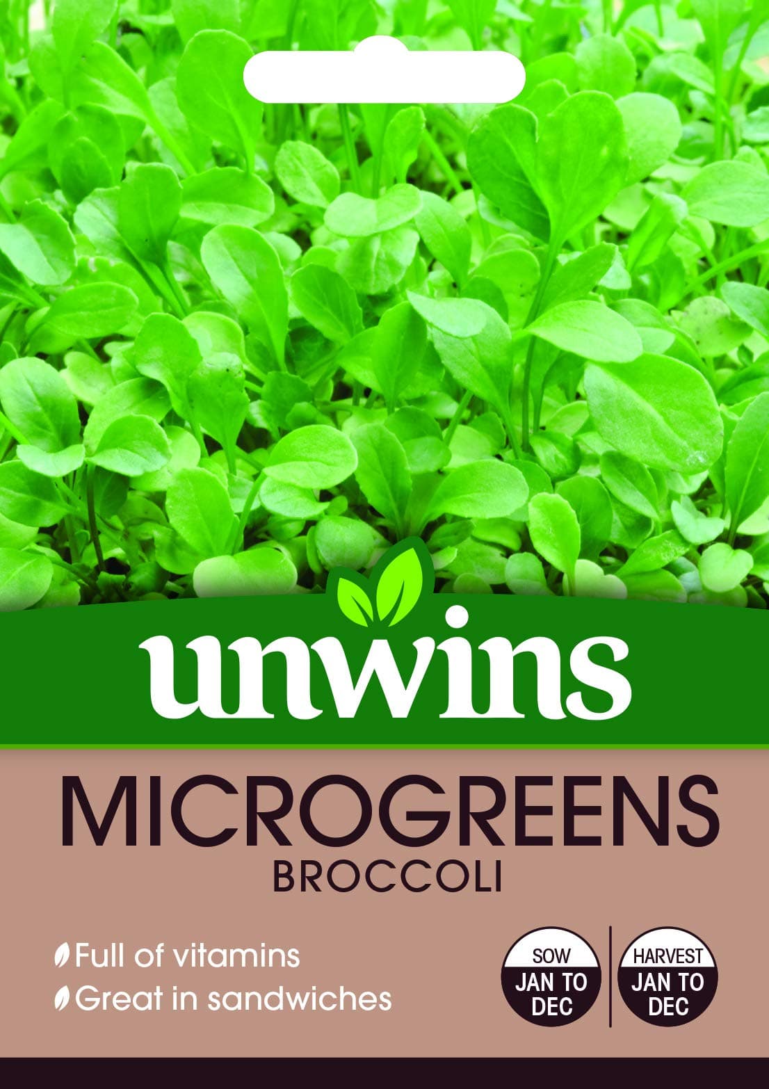 Unwins 30310571 MicroGreens Broccoli Seeds, Clear