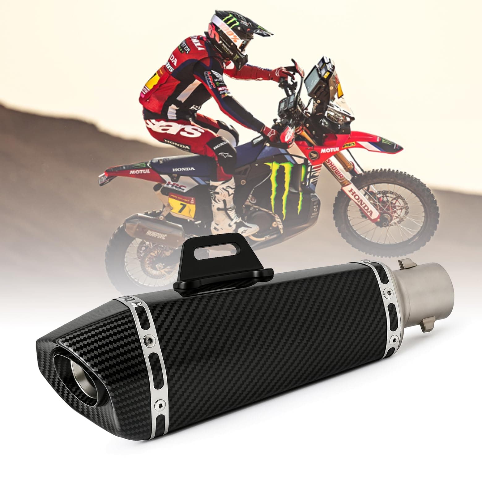 Universal Hexa Cut Akraphovic Exhaust With DB Killer Silencer for Bajaj, TVS, KTM, Suzuki, Yamaha, Hero Universal For Bike (CARBON)