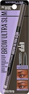 Maybelline Express Brow Ultra Slim Eyebrow Makeup, Brow Pencil with Precision Tip and Spoolie for Defined Eyebrows, Black Brown, 1 Count