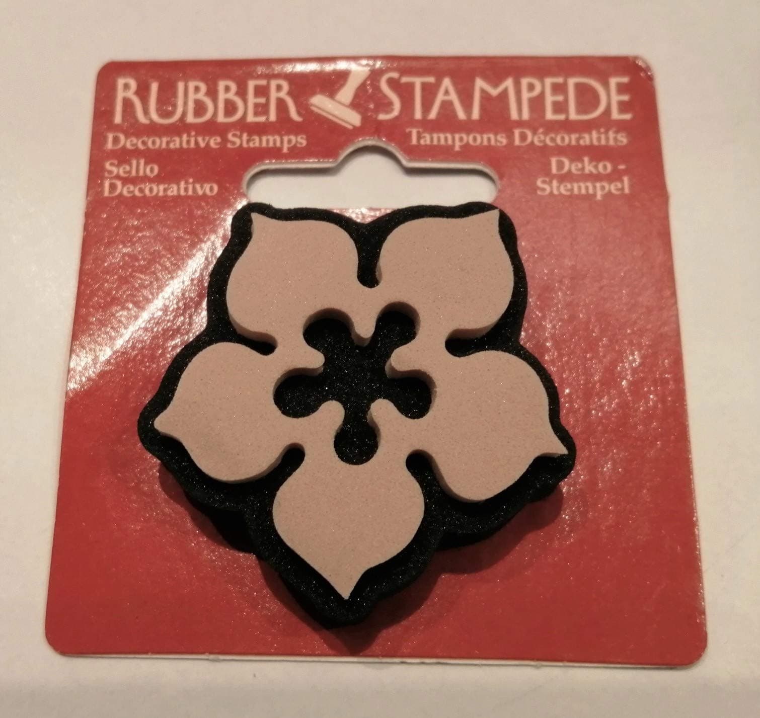 Accent Ornate Flower Decorative Rubber Stamp