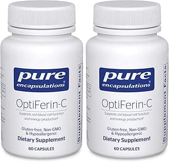 Pure EncapsulationsOptiFerin-C - for Red Blood Cells & Energy - Iron Absorption Support - Energy Supplement* - Vitamin C Enriched - Gluten Free & Non-GMO - 60 Capsules (Pack of 2)
