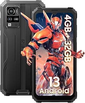 Blackview BV4800 Rugged Smartphone Unlocked, 7GB+32GB/1TB Expand Android Phone, IP68/IP69K Waterproof, 5180mAh Battery, 6.56"HD+Display, 3 Card Slots, Glove Mode, Dual SIM Unlocked Phones, Face Unlock