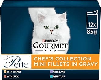 Perle Chef's Collection Mini Fillets in Gravy Wet Cat Food 12x85g (Pack of 4)