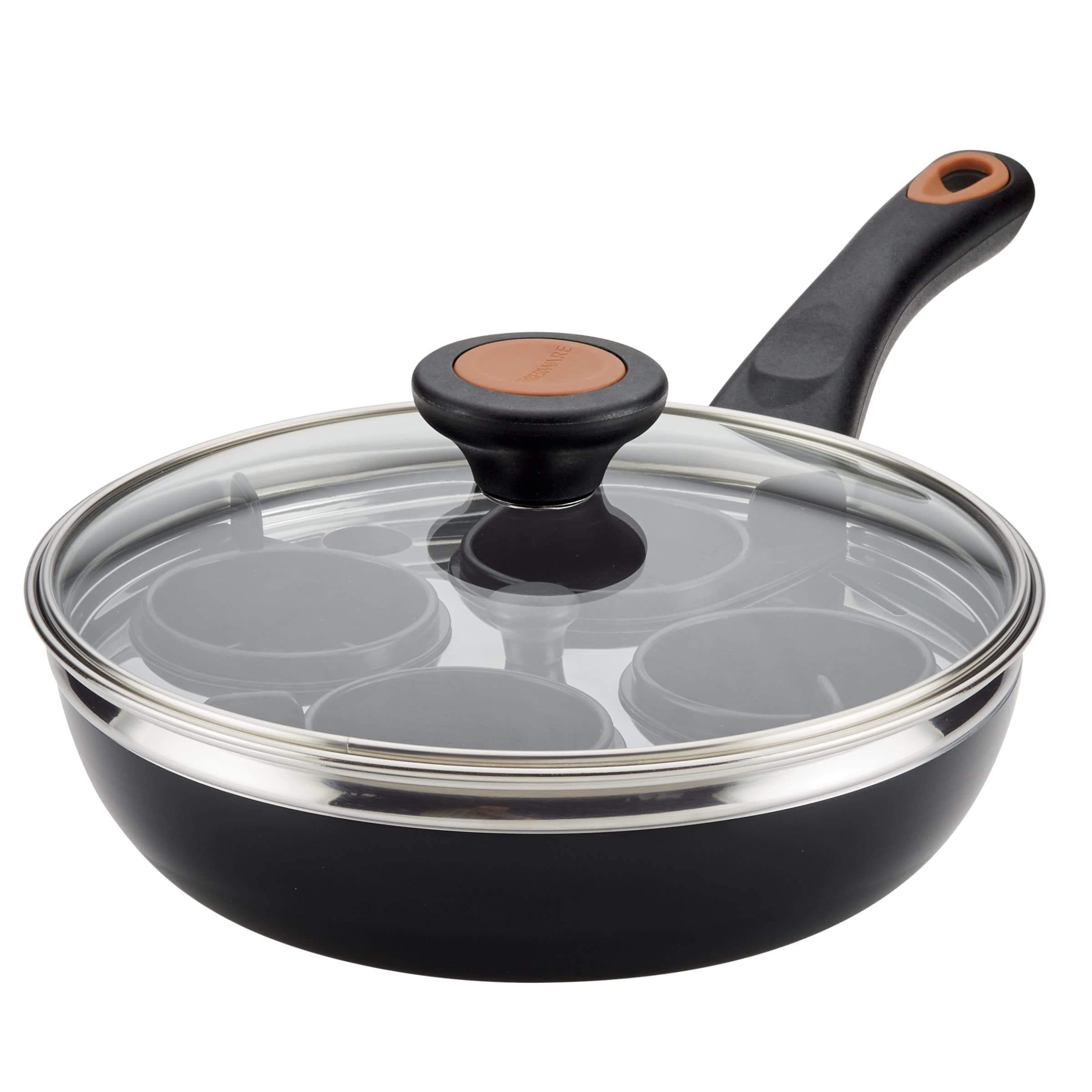 Glide Copper Ceramic Nonstick Covered Egg Poacher, 8-Inch, Black - 10654