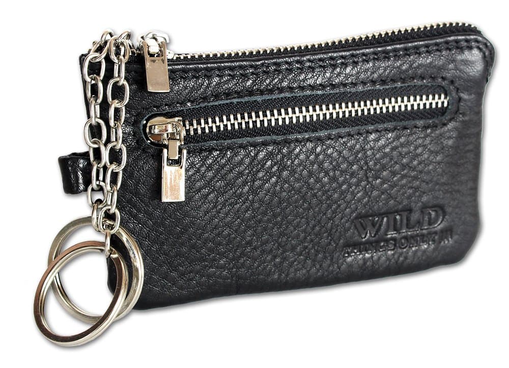 Leather Keycase - Keyholder - Small Smart Wallet - Cards , ID , Bank / VISA and Coins